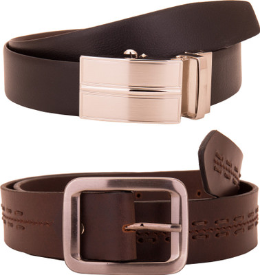 

Valbone Men Formal Black Genuine Leather Belt, Brown