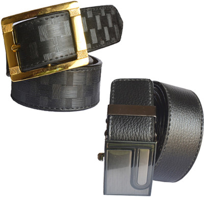 

Loopa Men Formal Multicolor Artificial Leather Belt, Black and brown