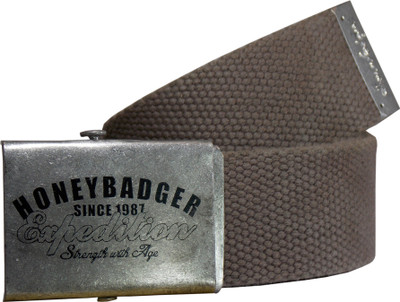 

Honey Badger Men Casual Grey Canvas Belt