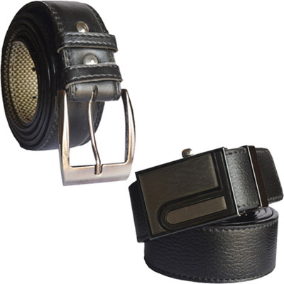 

Loopa Men Formal Multicolor Artificial Leather Belt, Black and brown