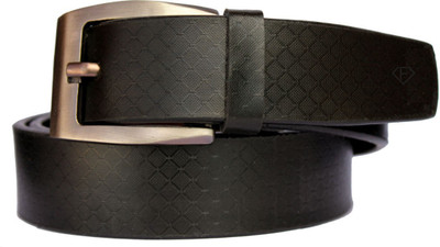 Fashius Men Black Artificial Leather Belt, Black-01