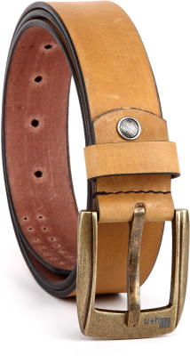 

U+N Men Casual Tan Genuine Leather Belt
