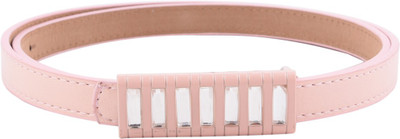 

Buckle Up Women Casual Pink Artificial Leather Belt