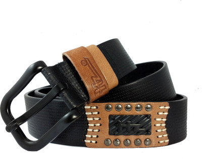 

Ammvi Creations Men Casual Black Genuine Leather Belt