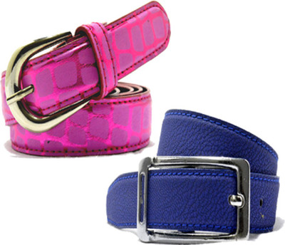 

Wholesome Deal Women Casual Multicolor Synthetic Belt, Pink and blue