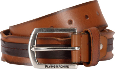 

Flying Machine Men Brown Genuine Leather Belt, Dark brown