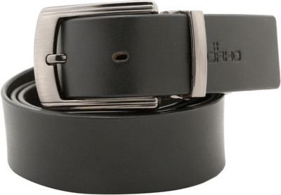 Redrho Men Party, Formal Black Genuine Leather Belt, Black 04