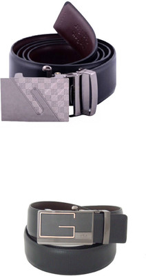 

SFA Men Formal Black Artificial Leather Reversible Belt, Blackbrown324612