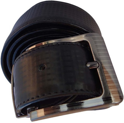 

P&E Men Formal Black Artificial Leather Reversible Belt