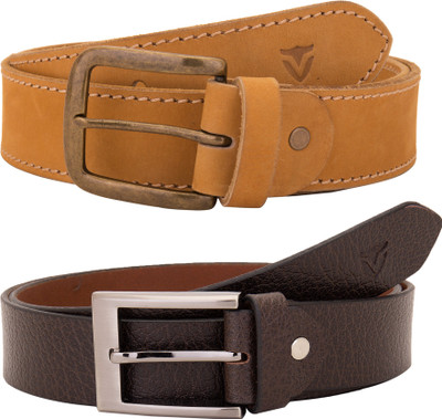 

Valbone Men Formal Yellow Genuine Leather Belt, Brown