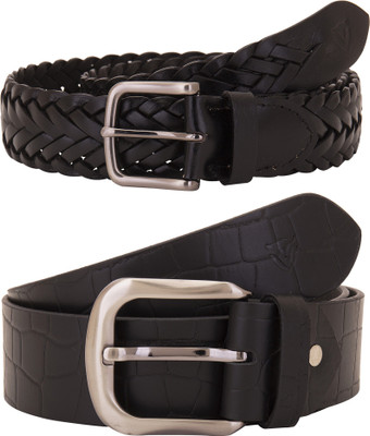 

Valbone Men Formal Black Genuine Leather Belt