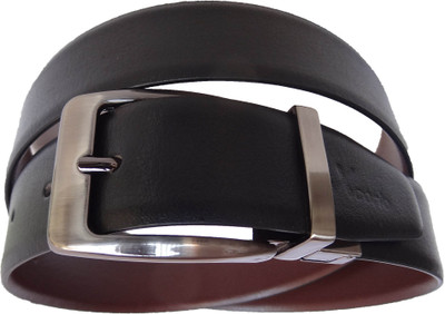 

eXcorio Men Formal Black Genuine Leather Reversible Belt, Black;brown