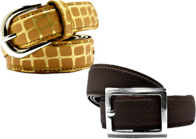 

Wholesome Deal Women Casual Multicolor Synthetic Belt, Gold and brown