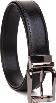 

U+N Men Casual Black Genuine Leather Belt