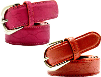 

Wholesome Deal Women Casual Multicolor Synthetic Belt, Red and pink
