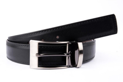 

Brounplus Boys Formal Black Artificial Leather Reversible Belt, Black;brown