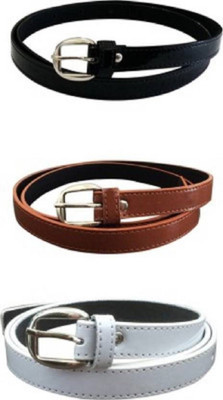 

SUNRISE ENTERPRISES Girls Casual, Evening, Formal, Party Black, Brown, White Artificial Leather, Fabric Belt, Blackbrownwhite04228