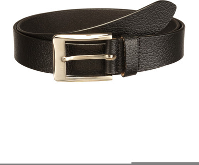 

Contrast Men Formal Brown Genuine Leather Belt, Black-09