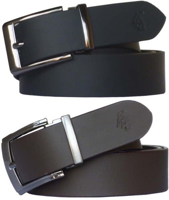 

Sondagar Arts Men Formal Brown Genuine Leather Belt, Black