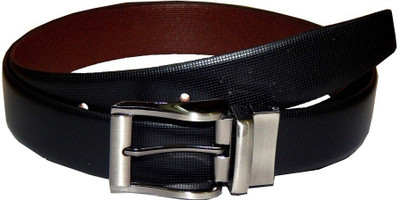 

Navaksha Men Formal Black Genuine Leather Reversible Belt