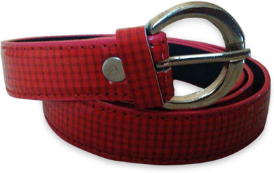 

Rege Women Casual Red Artificial Leather Belt, Red-1