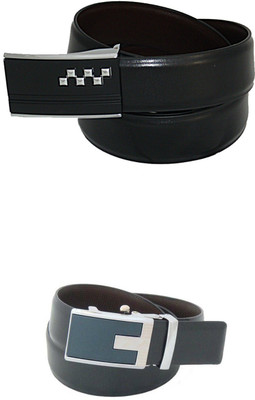 

SFA Men Formal Black Artificial Leather Reversible Belt, Blackbrown359616
