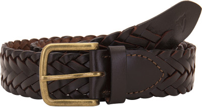 

Valbone Men Casual Brown Genuine Leather Belt, Dark brown;gold
