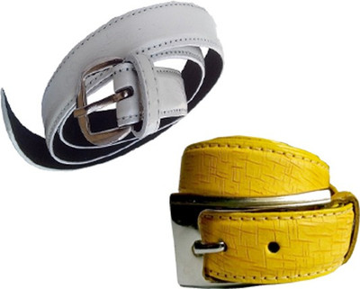 

Wholesome Deal Women Formal Multicolor Synthetic Belt, Yellow and white