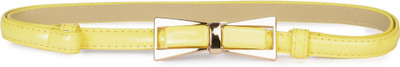 

Buckle Up Women Yellow Artificial Leather Belt