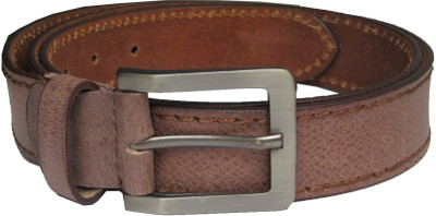 

eXcorio Men Casual Brown Genuine Leather Belt, Gold