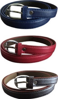 

SUNRISE ENTERPRISES Girls Casual, Evening, Formal, Party Blue, Maroon, Black Artificial Leather, Fabric Belt, Bluemaroonblack04199