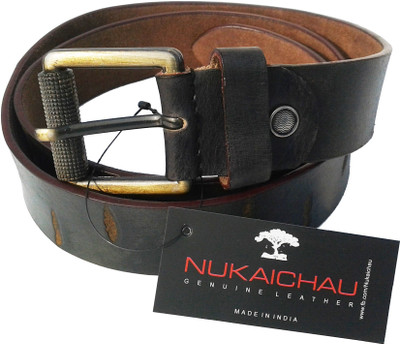 

NUKAICHAU Men Casual Black Genuine Leather Belt, Blk bleather