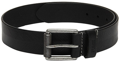 Fume Men Casual Black Genuine Leather Belt