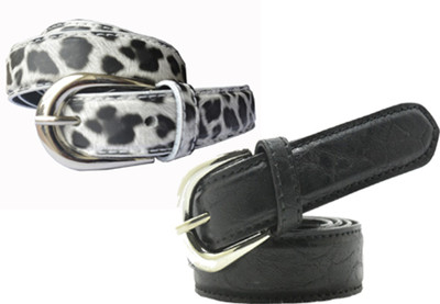 

Wholesome Deal Women Casual Multicolor Synthetic Belt, White and black