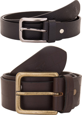 

Valbone Men Formal Black Genuine Leather Belt, Black;brown