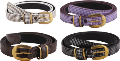 

SRS Women Casual Black, Brown, Purple, White Artificial Leather Belt, Black-brown-purple-white-141