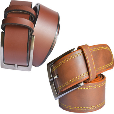 

Loopa Men Formal Multicolor Artificial Leather Belt, Black and brown