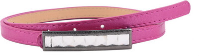 

Buckle Up Women Casual Pink Artificial Leather Belt