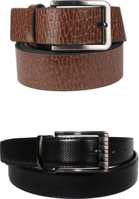 

Lenin Men Casual Black Genuine Leather Reversible Belt
