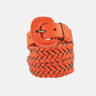 

Antiformal Women Casual, Evening, Party Orange Genuine Leather, Metal Reversible Belt