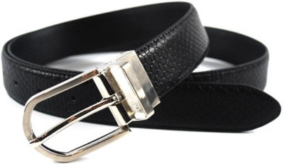

Roma Brothers Men Black Genuine Leather Belt, Black-1