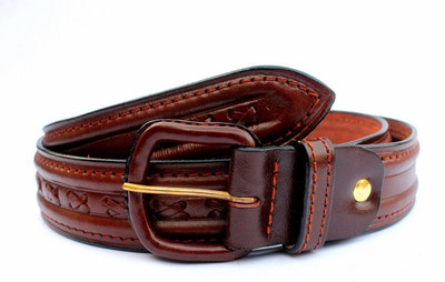 

Tops Men Casual Tan Genuine Leather Belt
