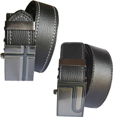 

Loopa Men Formal Multicolor Artificial Leather Belt, Black and brown