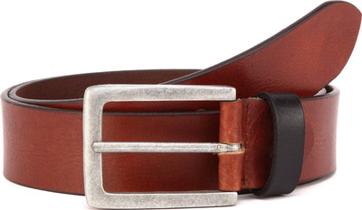 

U+N Men Casual Maroon Genuine Leather Belt