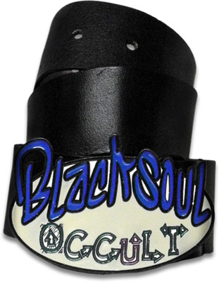 

Black Soul Men Casual Black Genuine Leather Belt, Gr black-white