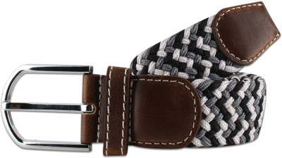 

Zobello Men Casual Multicolor Canvas Belt, Black;grey;white