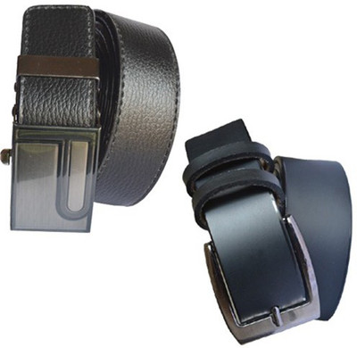 

Loopa Men Formal Multicolor Artificial Leather Belt, Black and brown