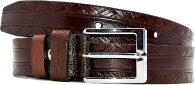 

RAZA Men Casual Brown Genuine Leather Belt, Reddish brown