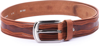 

Buckle Up Men Tan Genuine Leather Belt