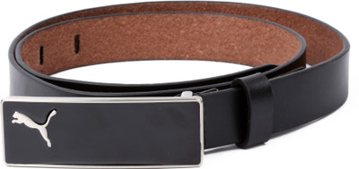 

Puma Women Black Belt, Black and brushed silver